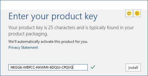 Office 2016 activation key